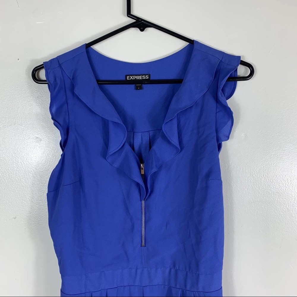 🌵Express Blue Ruffle Romper Womens 6 - Picture 2 of 7